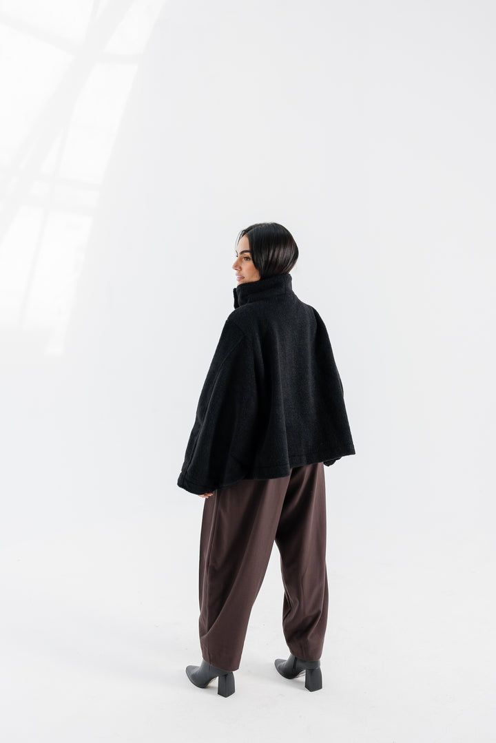 Sided Collar Jacket - Black