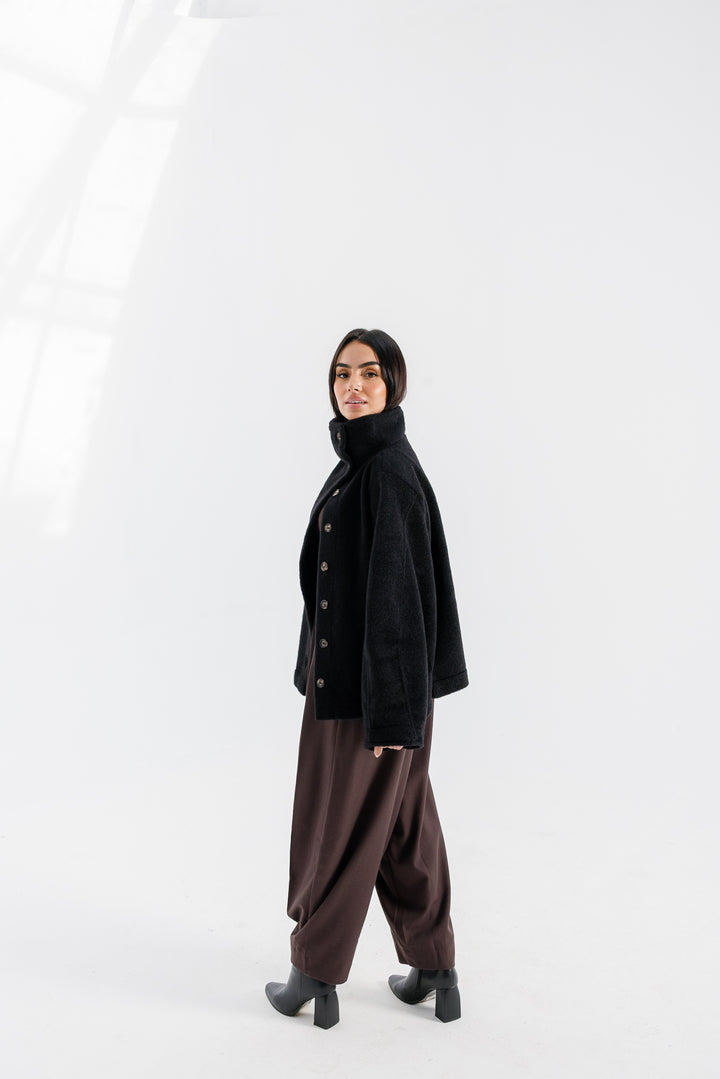Sided Collar Jacket - Black