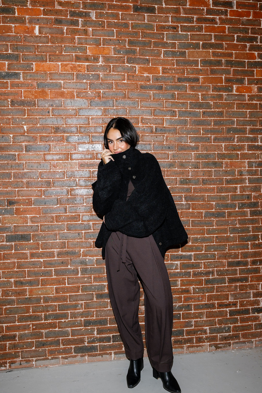 Sided Collar Jacket - Black