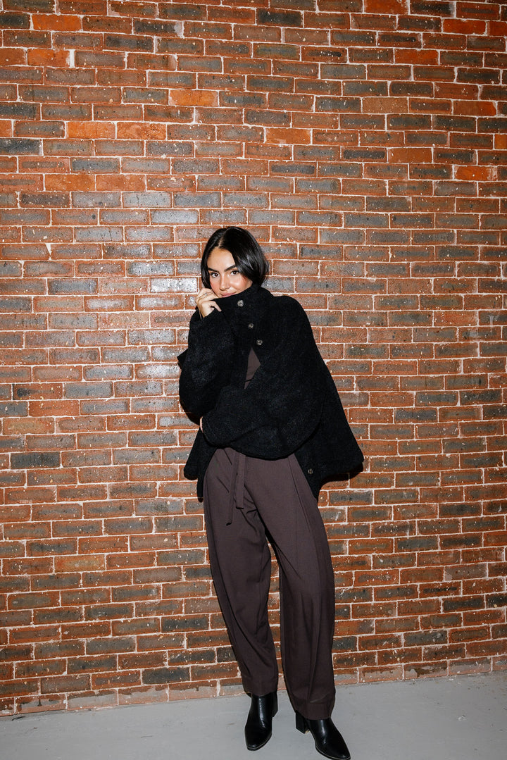 Sided Collar Jacket - Black