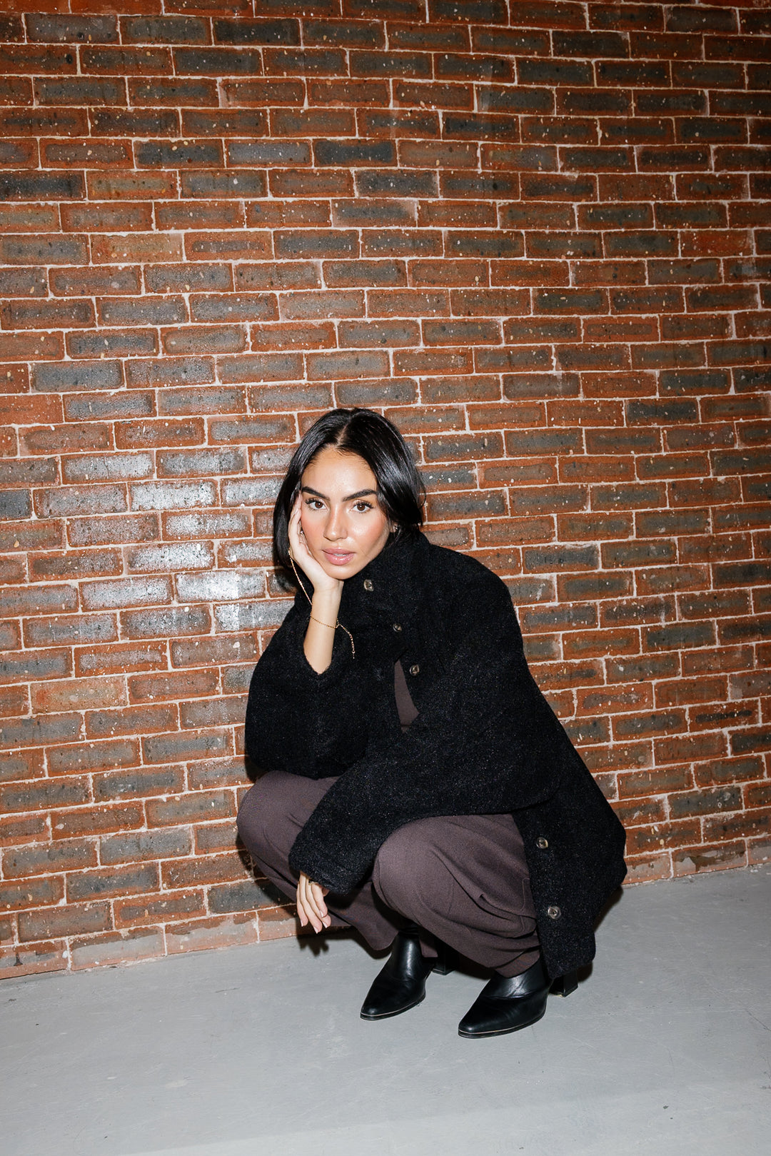Sided Collar Jacket - Black