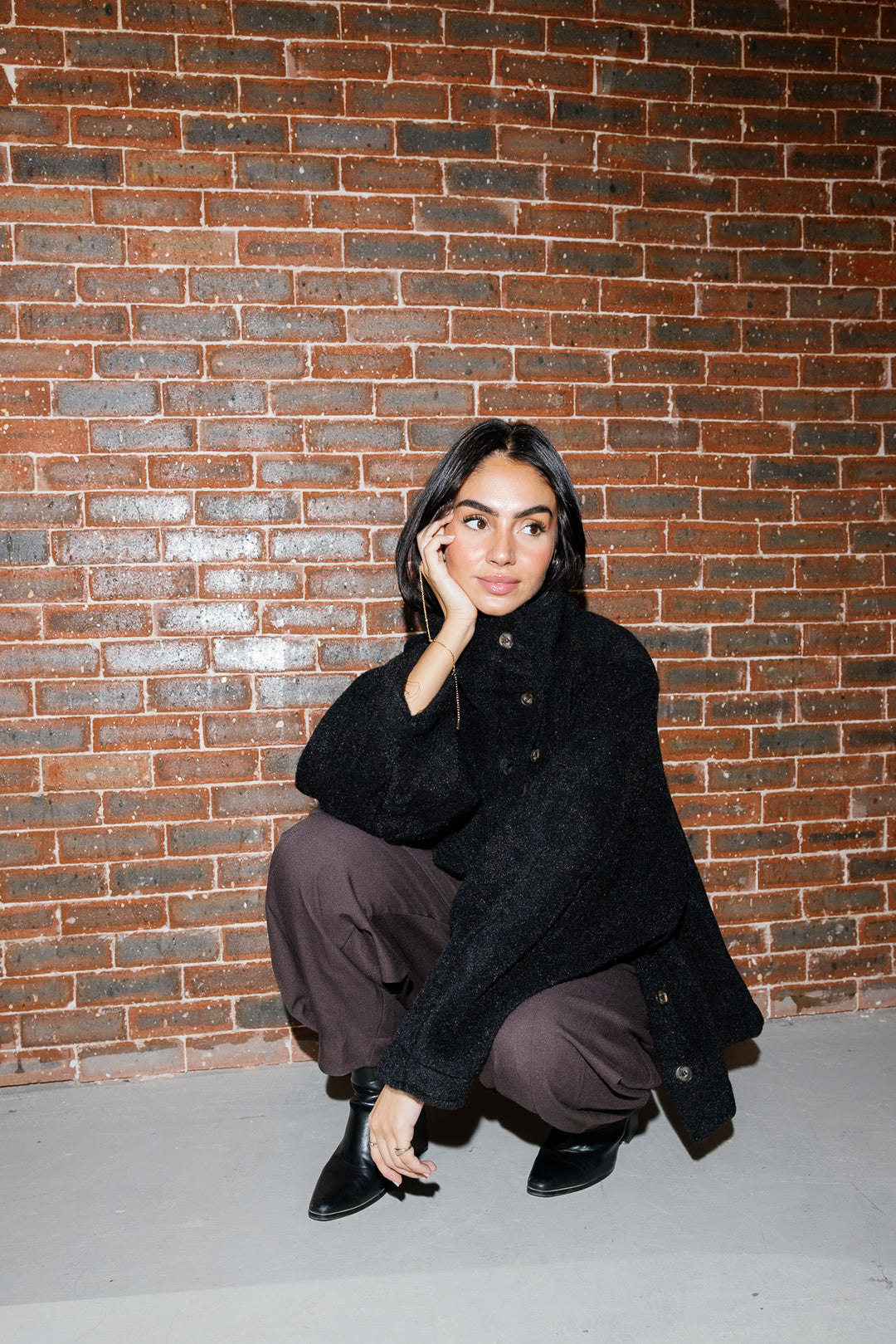 Sided Collar Jacket - Black