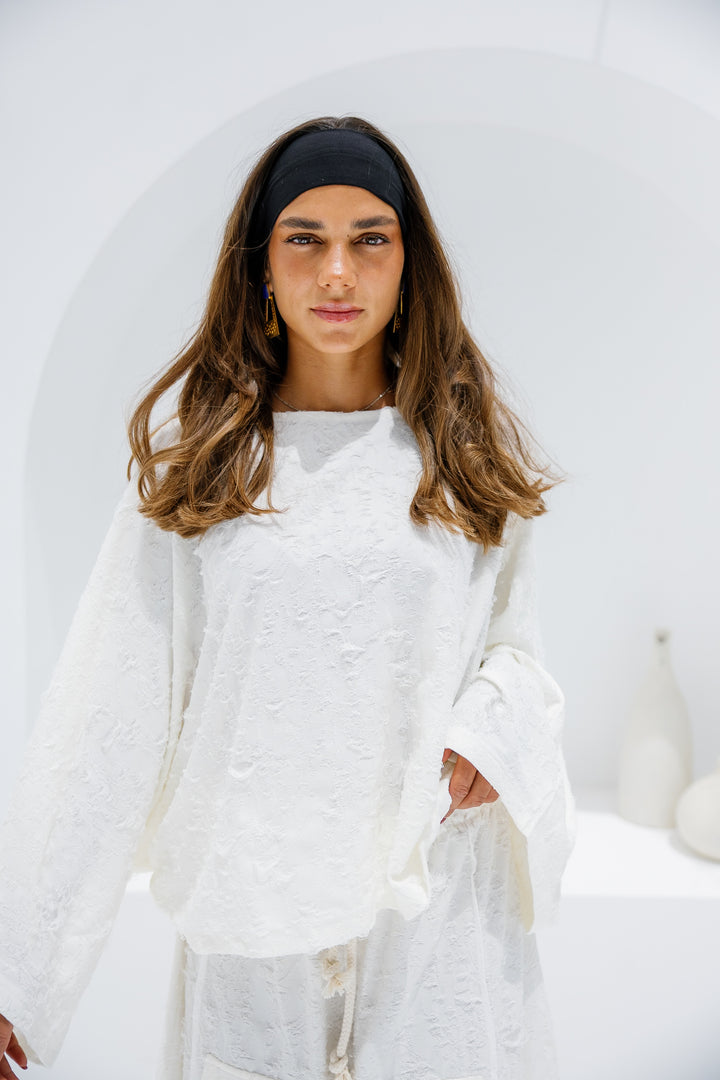 Jacquard Top - White