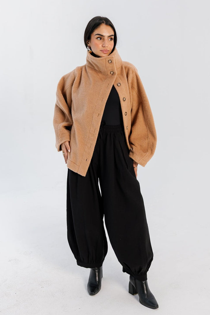 Sided Collar Jacket - Camel