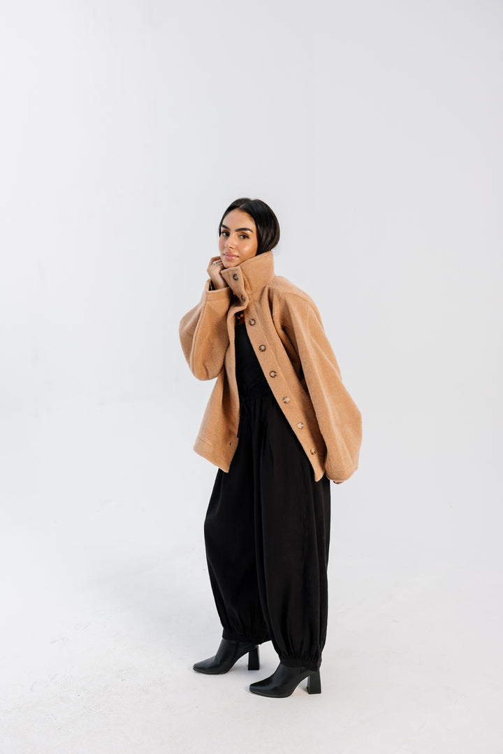 Sided Collar Jacket - Camel