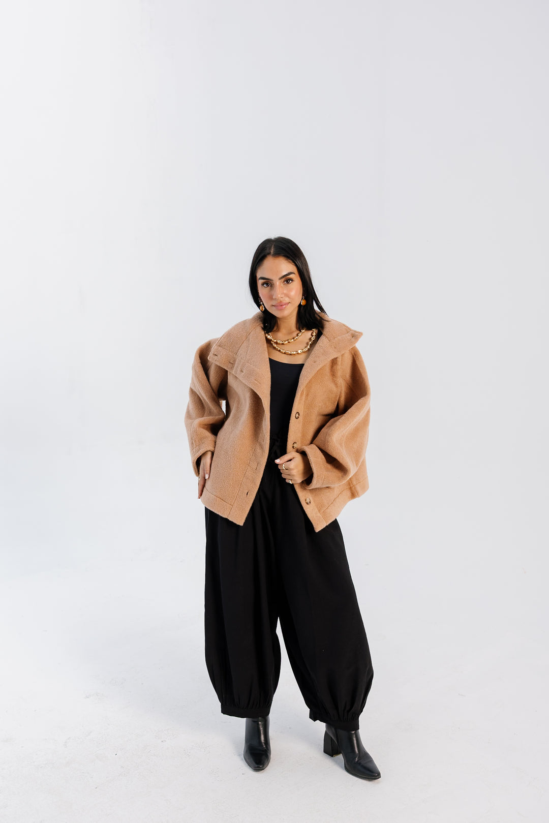 Sided Collar Jacket - Camel