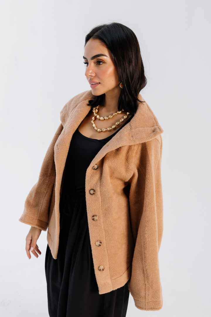Sided Collar Jacket - Camel