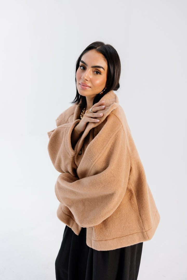 Sided Collar Jacket - Camel