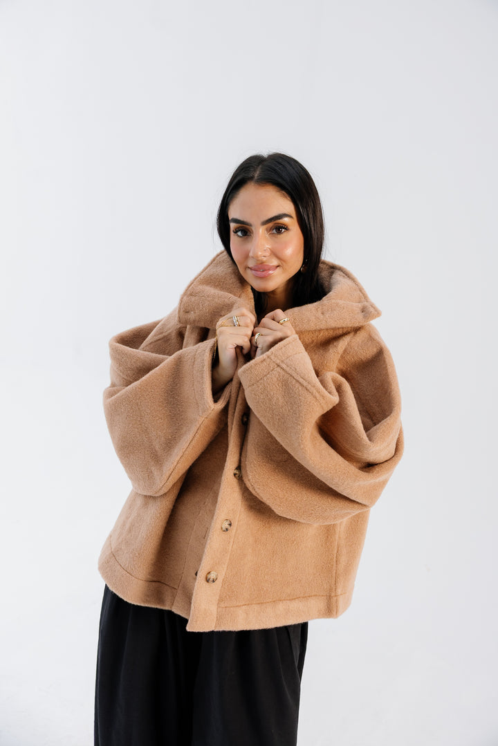 Sided Collar Jacket - Camel