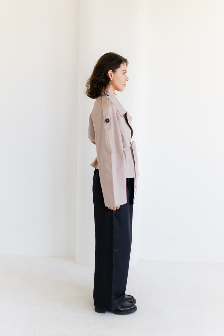 Shortline Trench Jacket  - Nude Beige