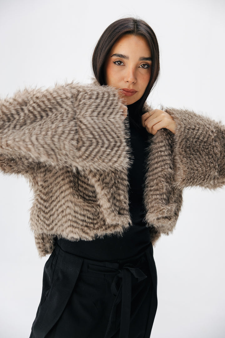 Plush Fur Jacket - Nude Beige (Premium Edition)