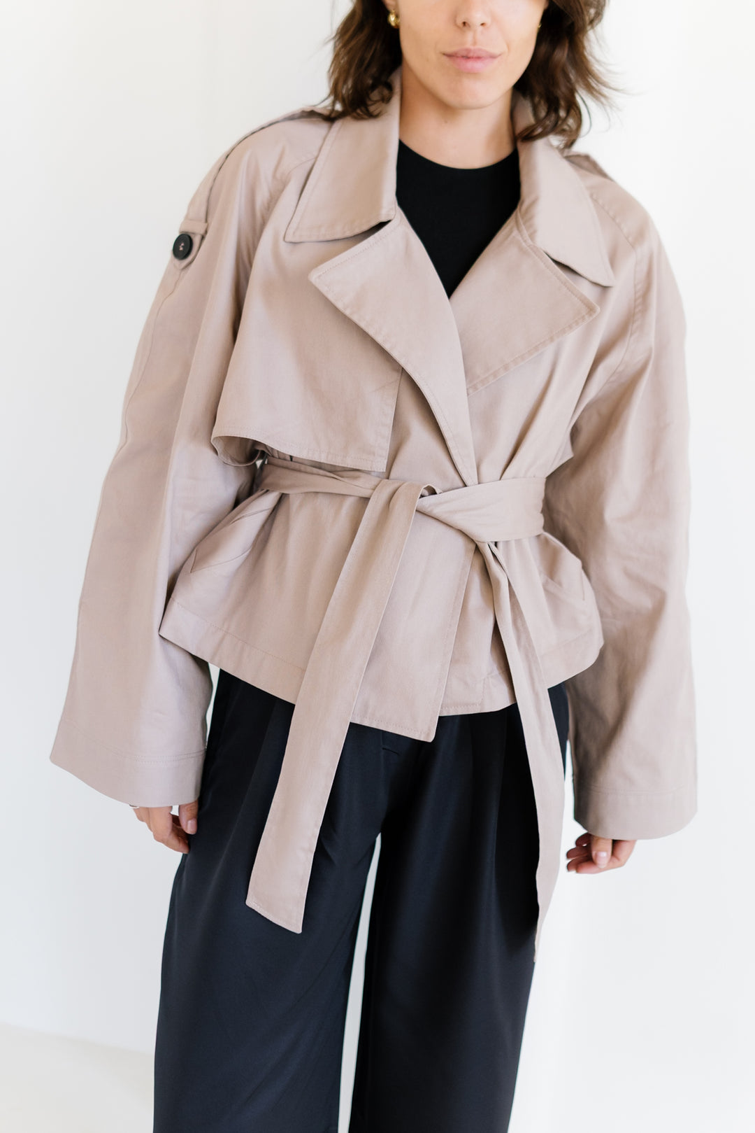 Shortline Trench Jacket  - Nude Beige