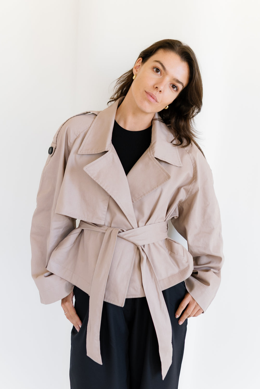 Shortline Trench Jacket  - Nude Beige