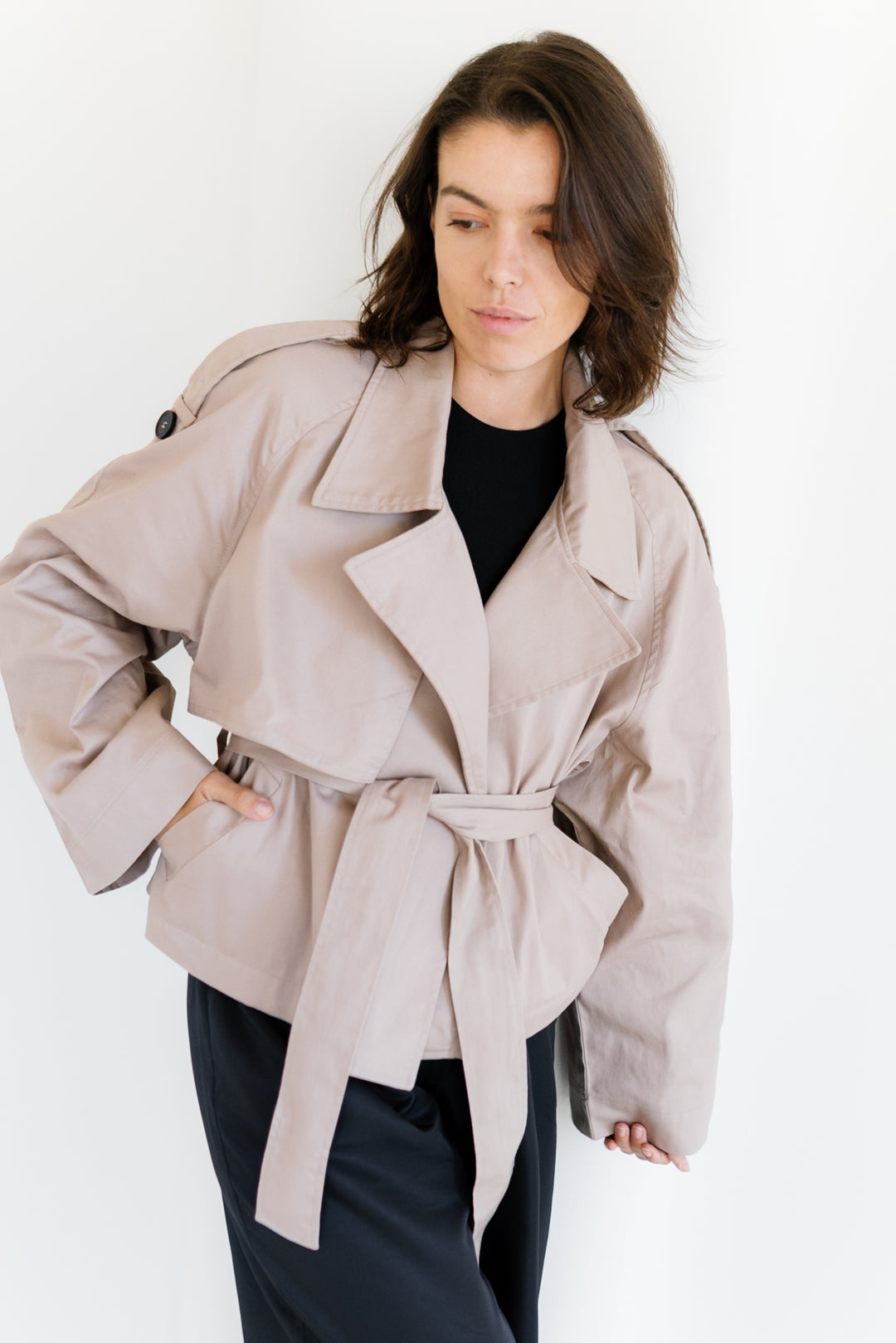 Shortline Trench Jacket  - Nude Beige
