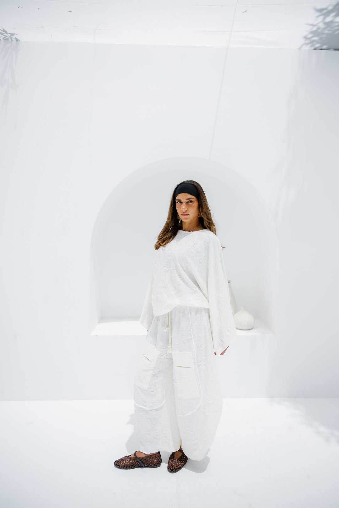 Jacquard Pants - White