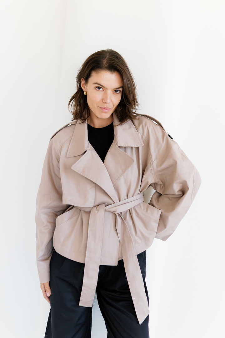 Shortline Trench Jacket  - Nude Beige