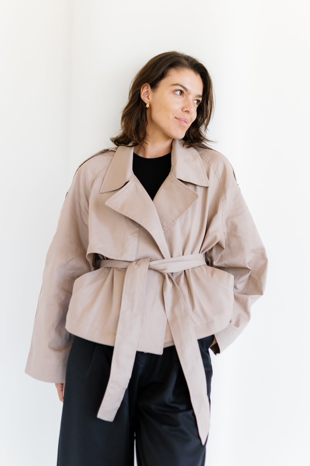 Shortline Trench Jacket  - Nude Beige