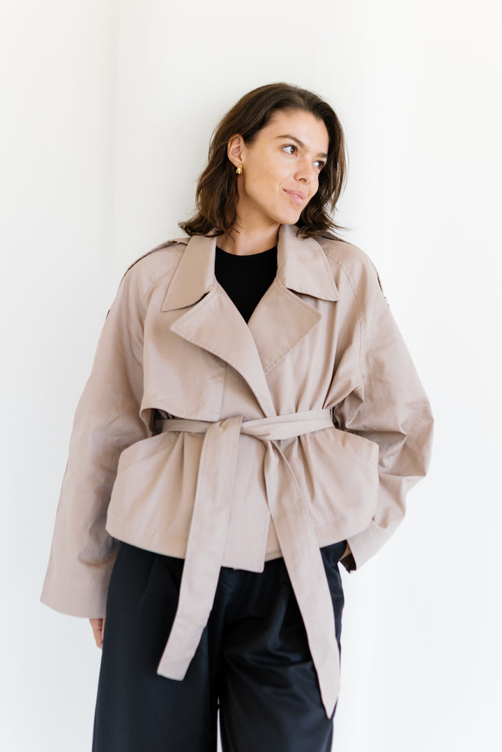 Shortline Trench Jacket  - Nude Beige