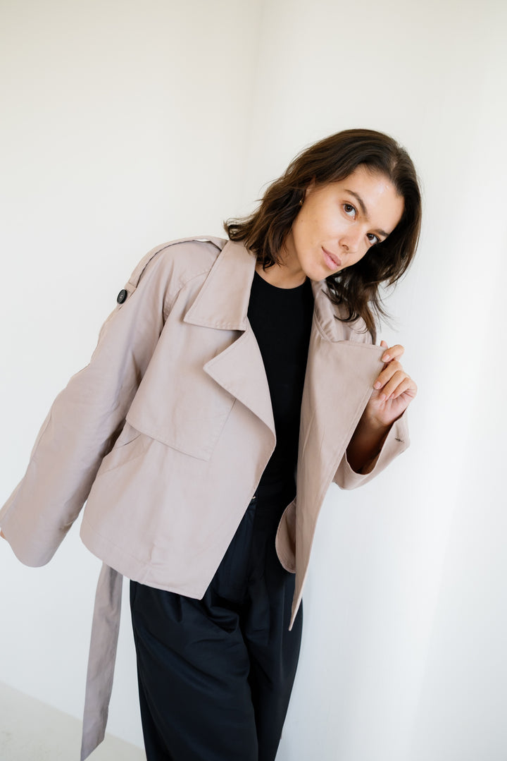 Shortline Trench Jacket  - Nude Beige