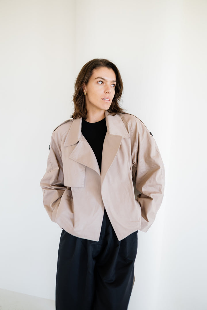 Shortline Trench Jacket  - Nude Beige