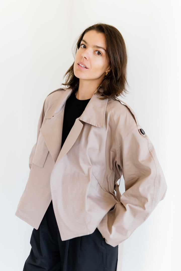 Shortline Trench Jacket  - Nude Beige