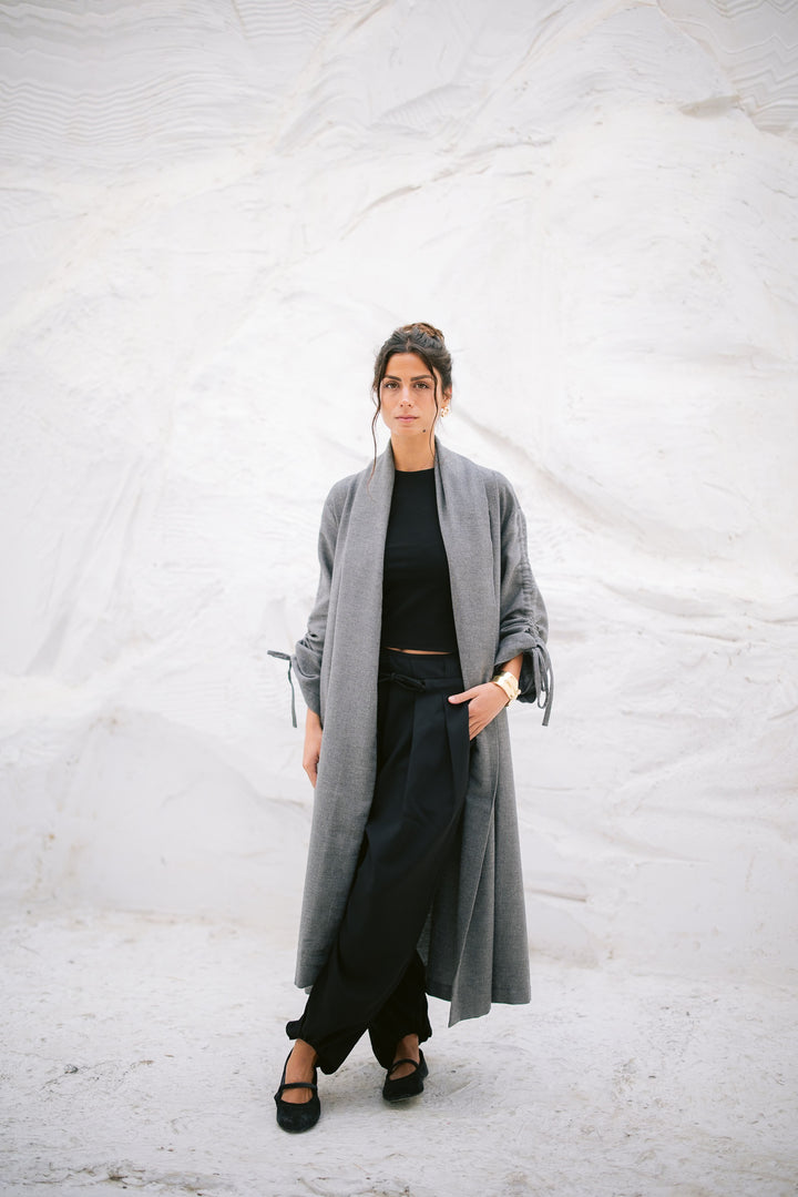 The Round Up Scarfed Kaftan - Dark Grey