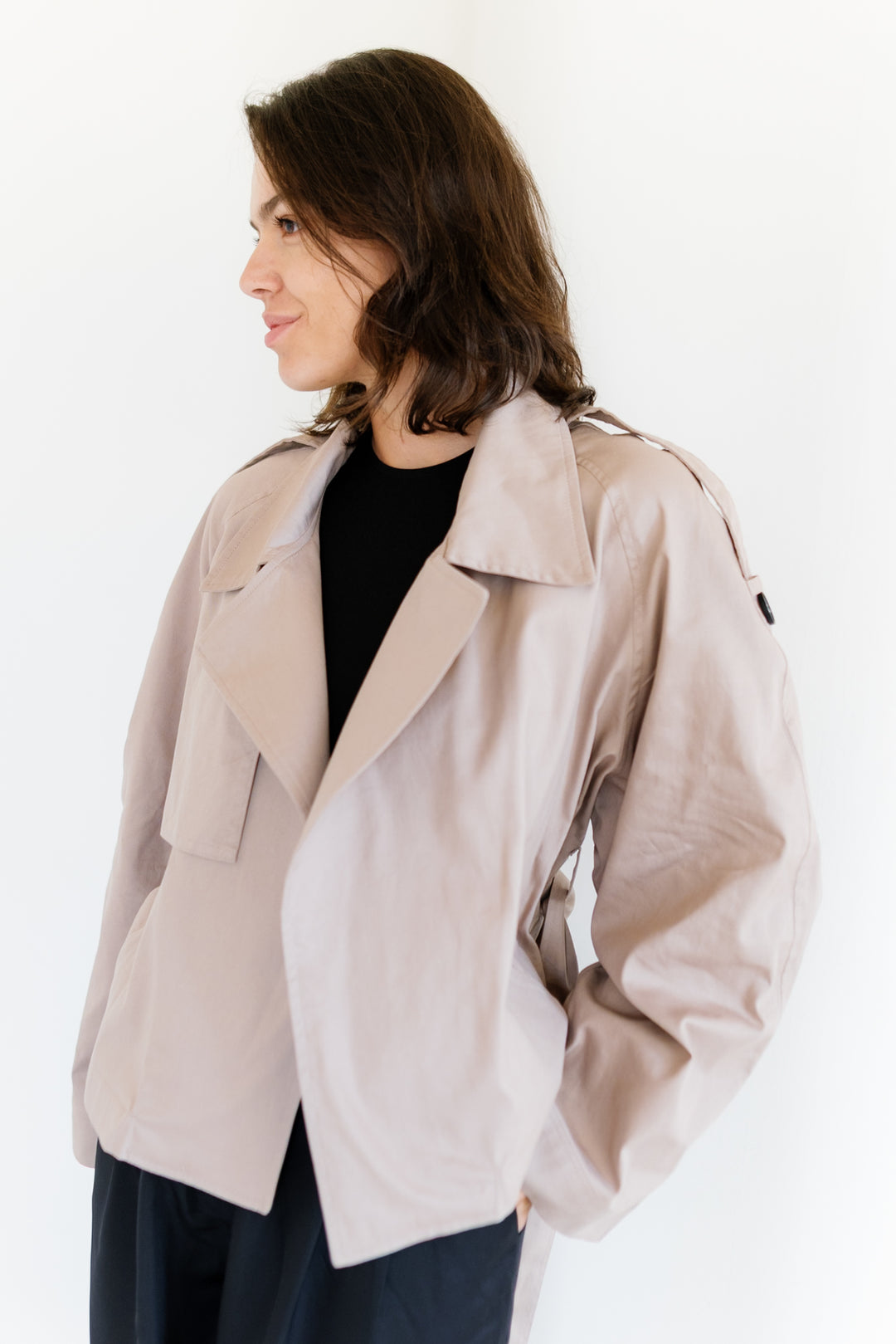 Shortline Trench Jacket  - Nude Beige