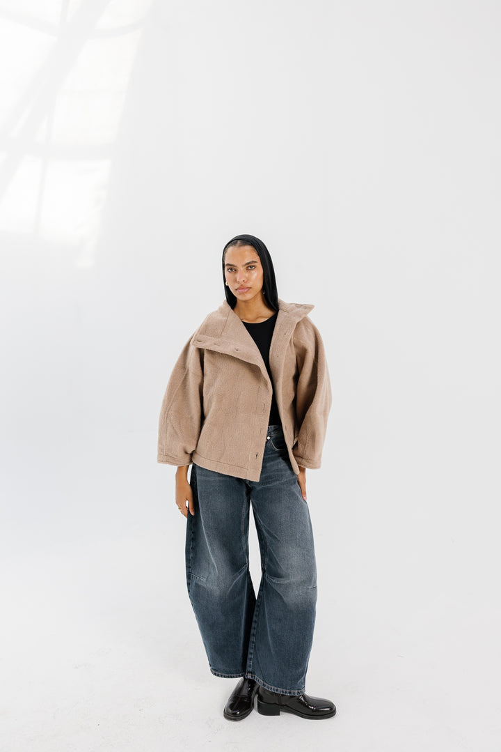 Sided Collar Jacket - Beige
