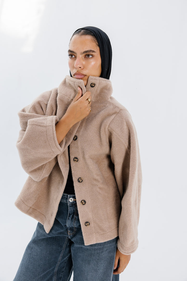 Sided Collar Jacket - Beige