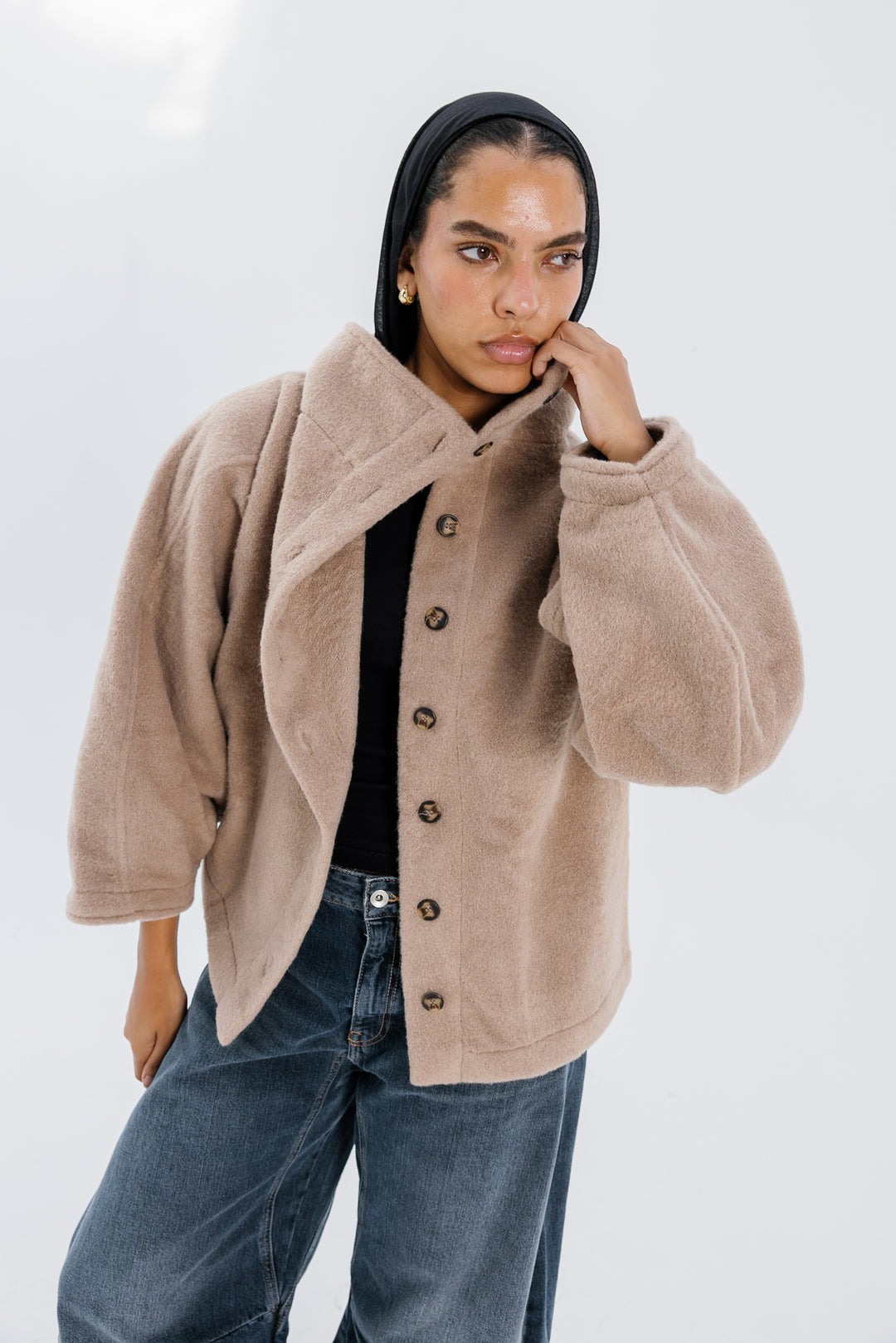 Sided Collar Jacket - Beige