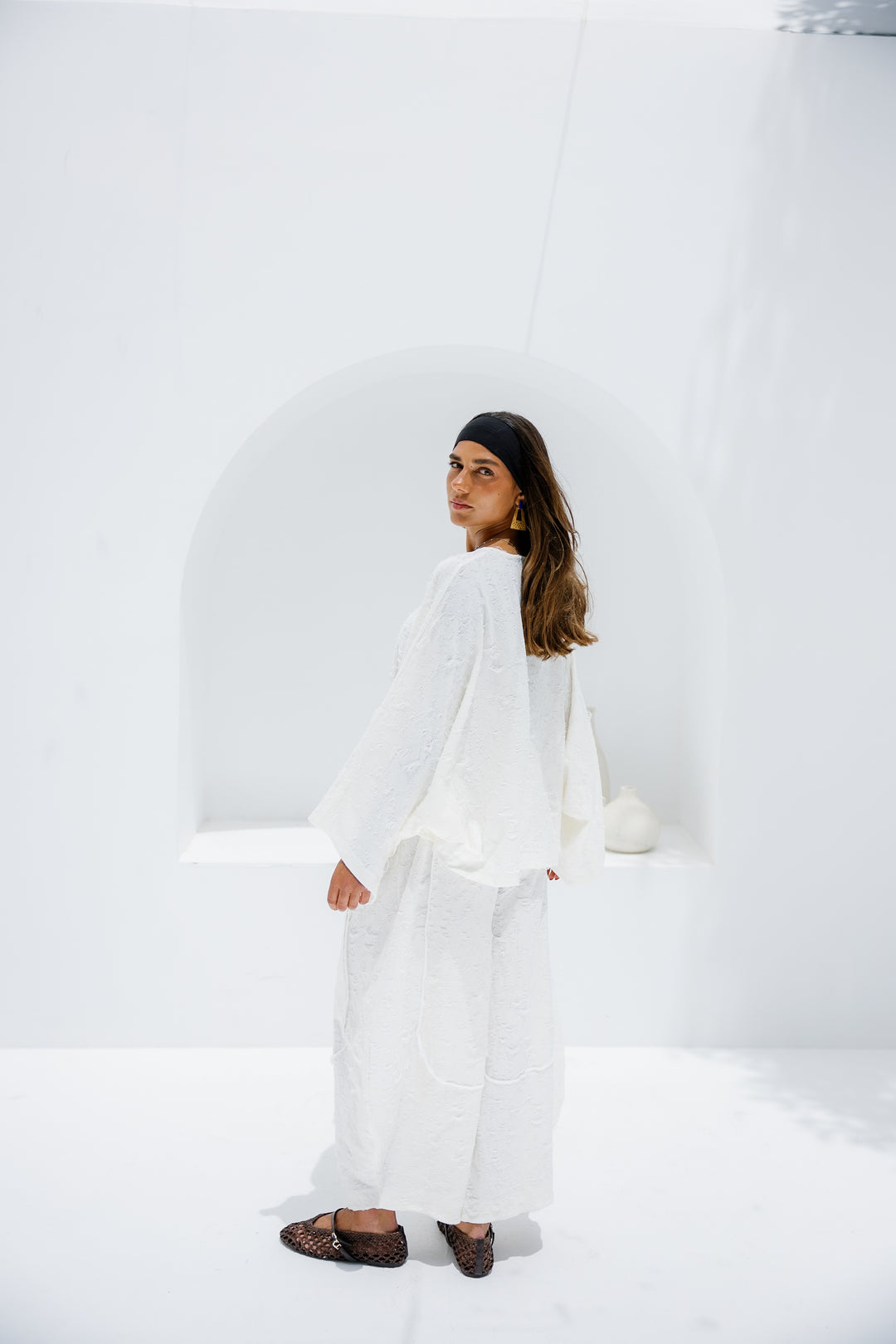 Jacquard Pants - White