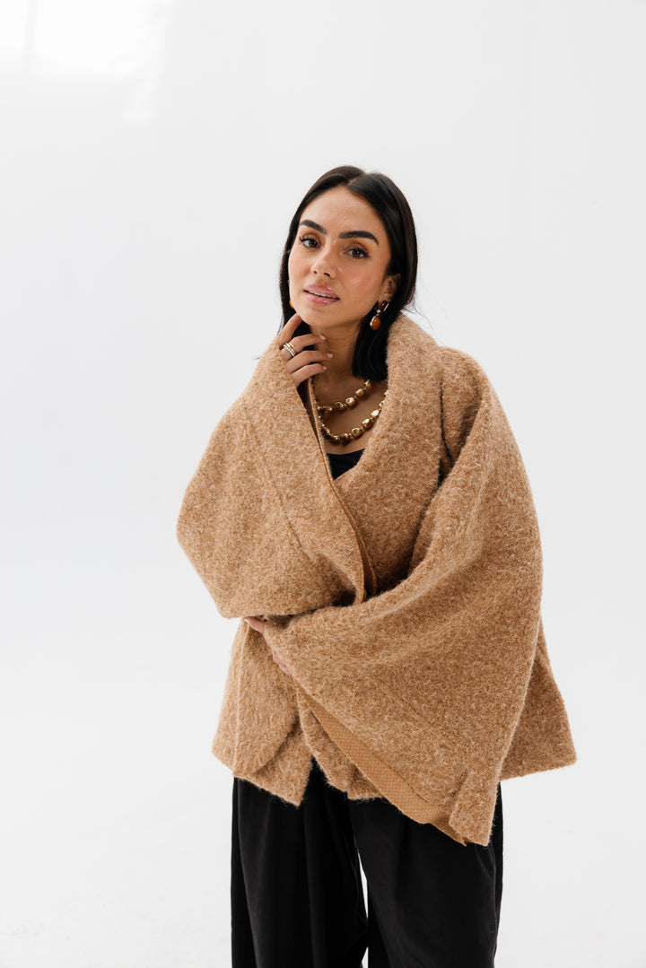 Dropped Collar Jacket - Camel