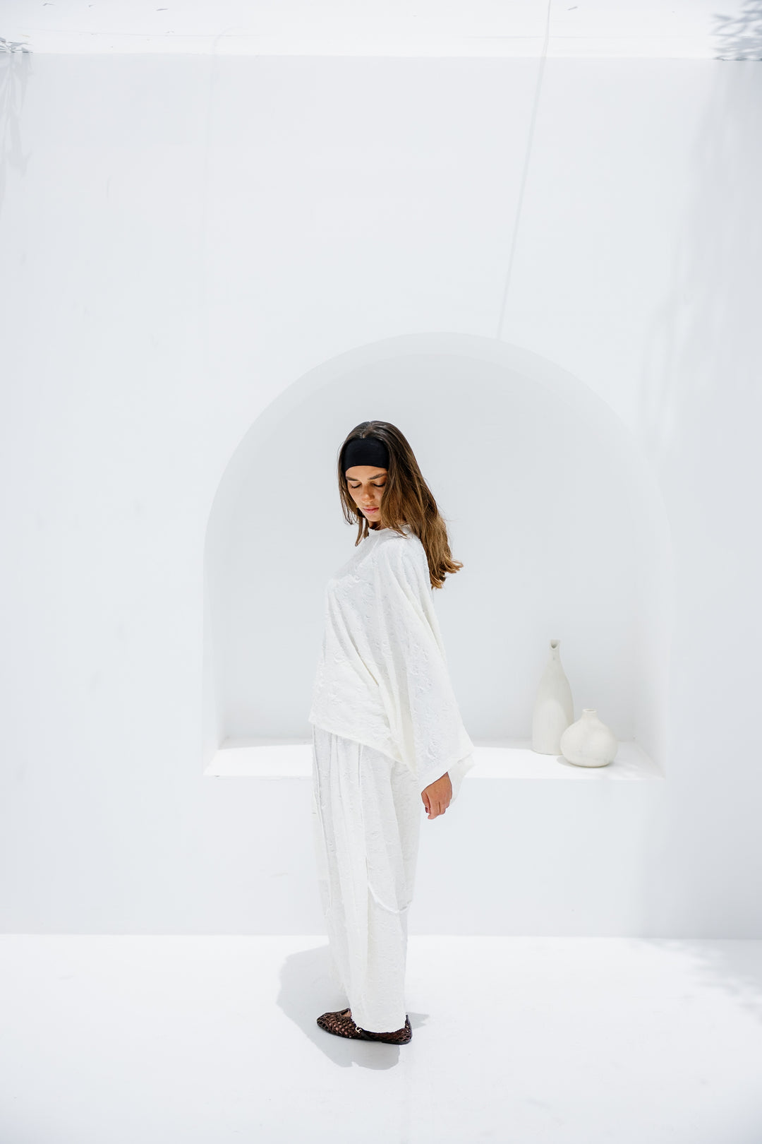 Jacquard Pants - White