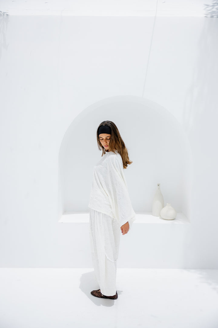Jacquard Pants - White
