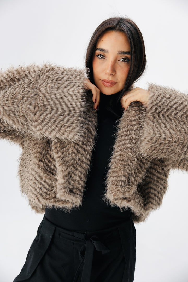 Plush Fur Jacket - Nude Beige (Premium Edition)