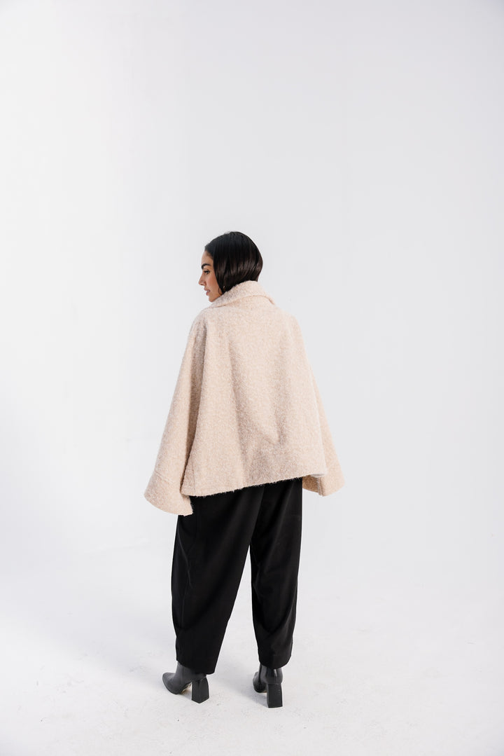 Dropped Collar Jacket - Creme