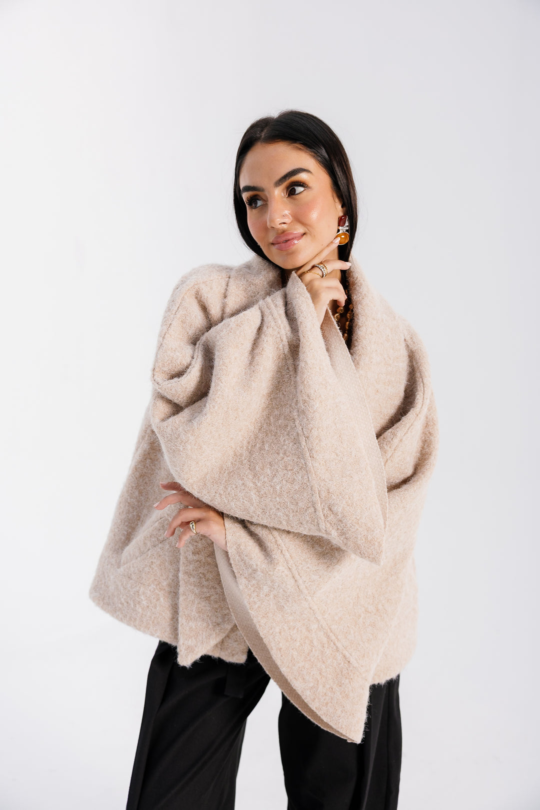 Dropped Collar Jacket - Creme