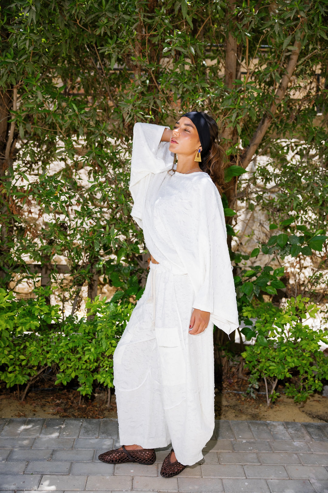Jacquard Pants - White