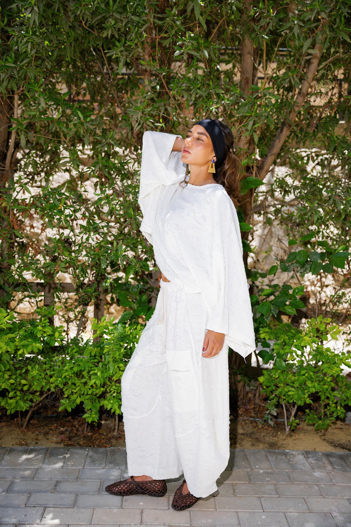 Jacquard Pants - White