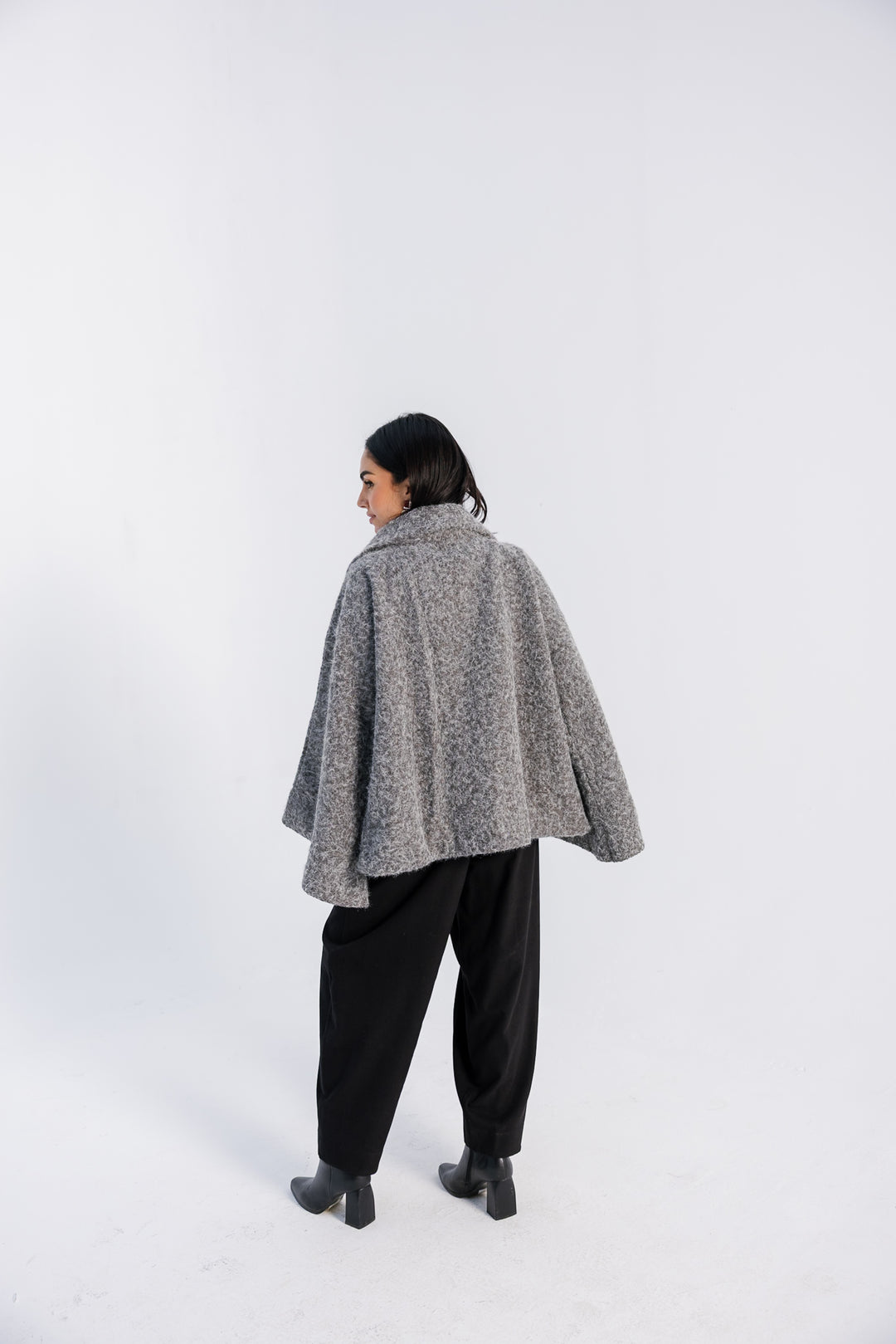 Dropped Collar Jacket - Light Grey