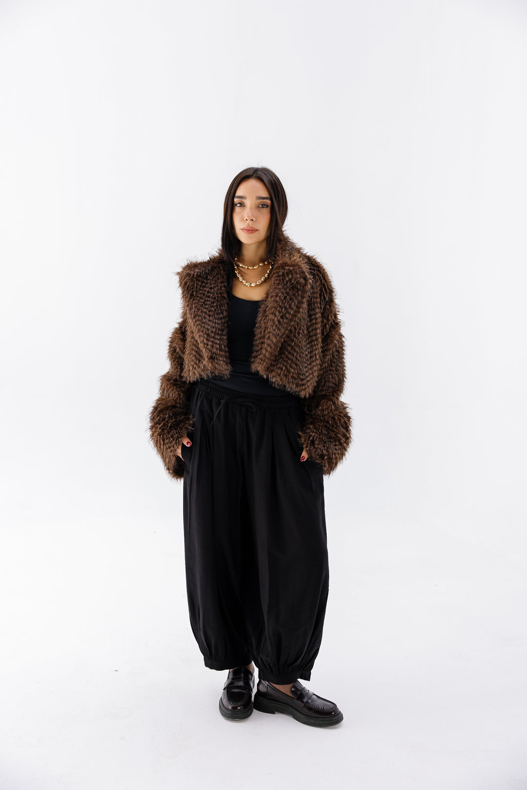 Plush Fur Jacket - Brown (Premium Edition)