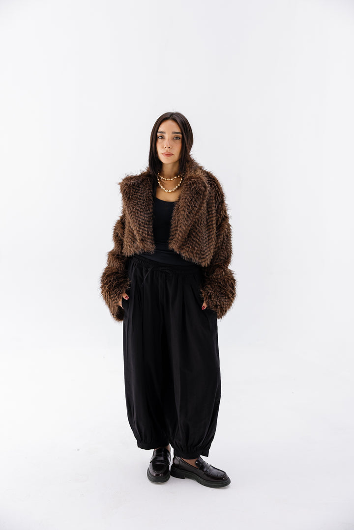 Plush Fur Jacket - Brown (Premium Edition)