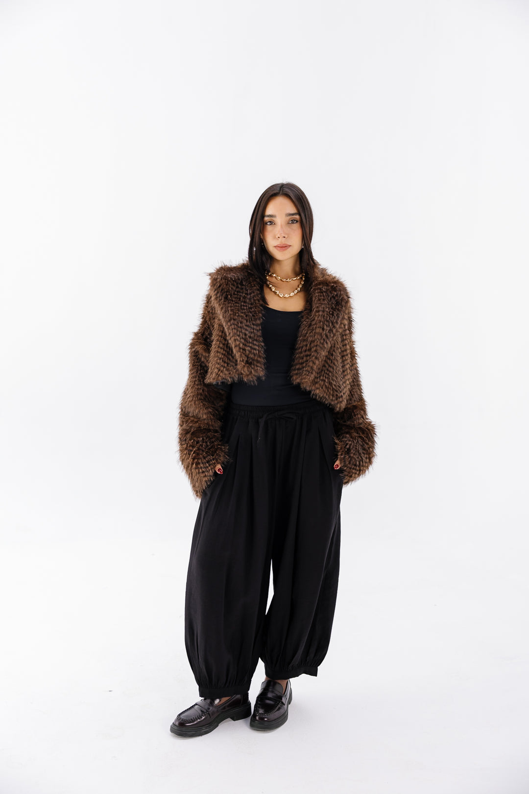 Plush Fur Jacket - Brown (Premium Edition)