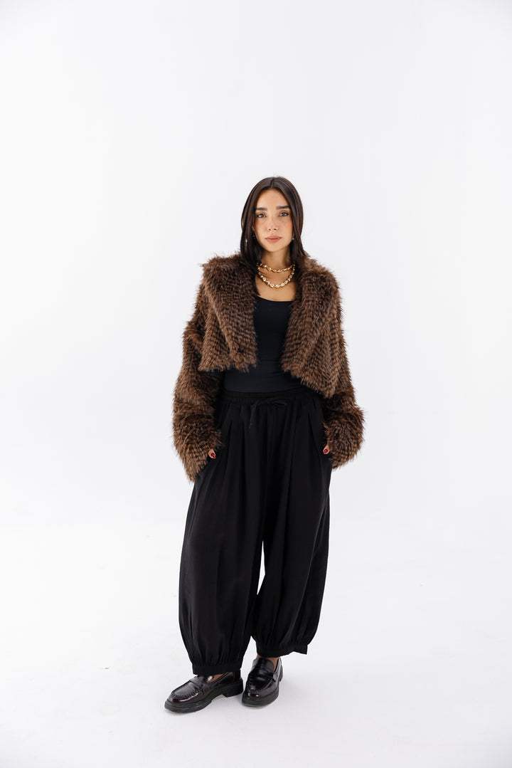 Plush Fur Jacket - Brown (Premium Edition)