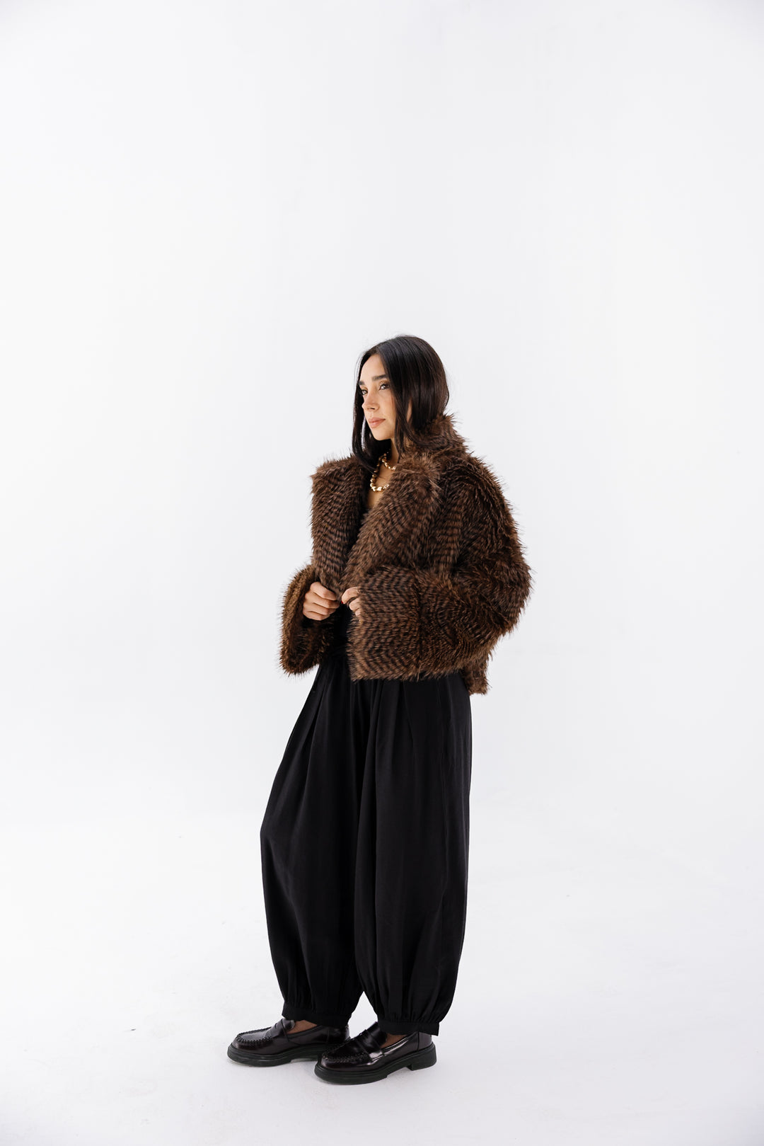 Plush Fur Jacket - Brown (Premium Edition)