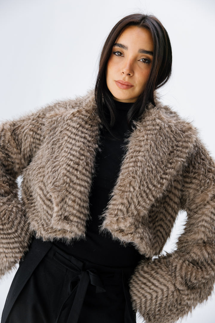 Plush Fur Jacket - Nude Beige (Premium Edition)