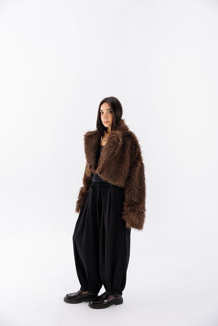Plush Fur Jacket - Brown (Premium Edition)