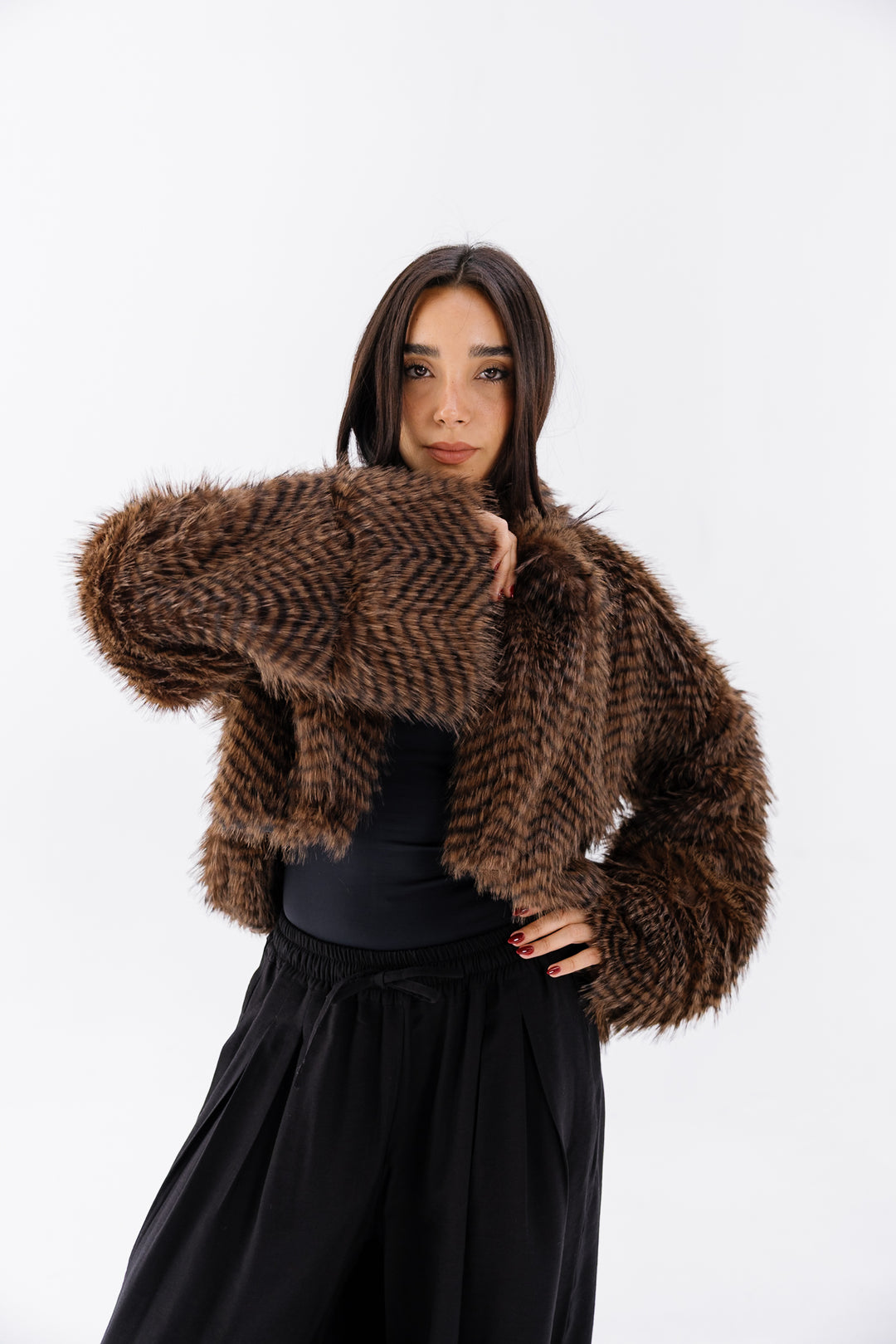 Plush Fur Jacket - Brown (Premium Edition)