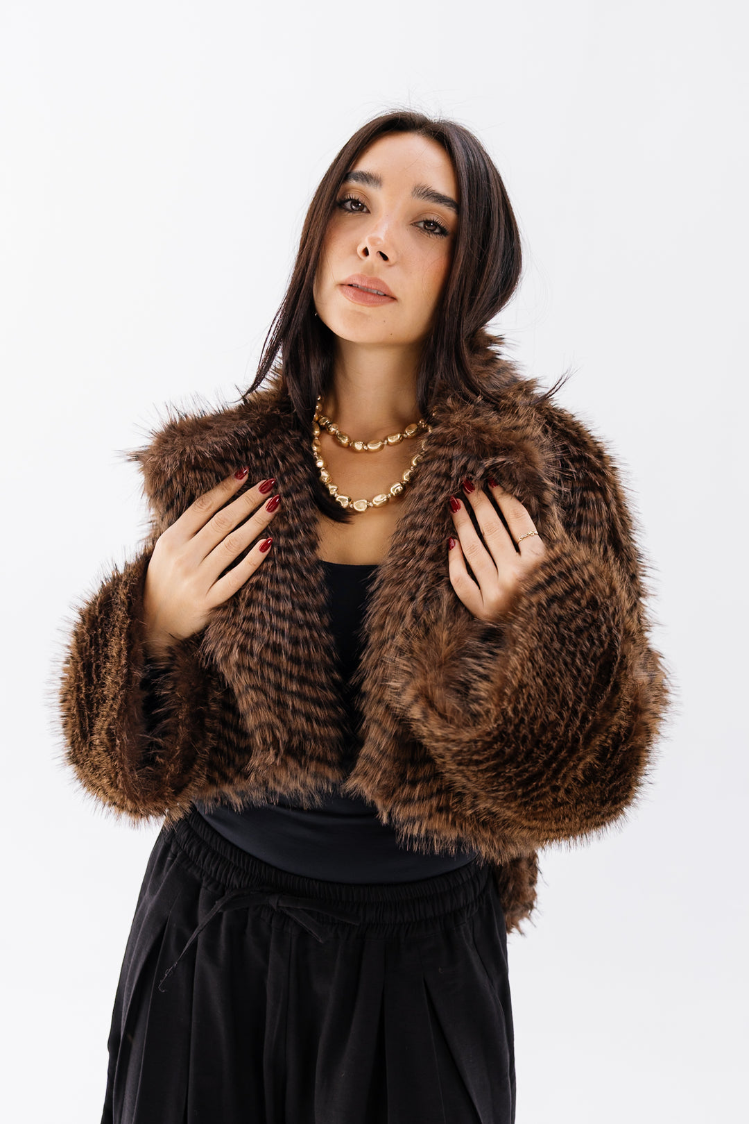 Plush Fur Jacket - Brown (Premium Edition)
