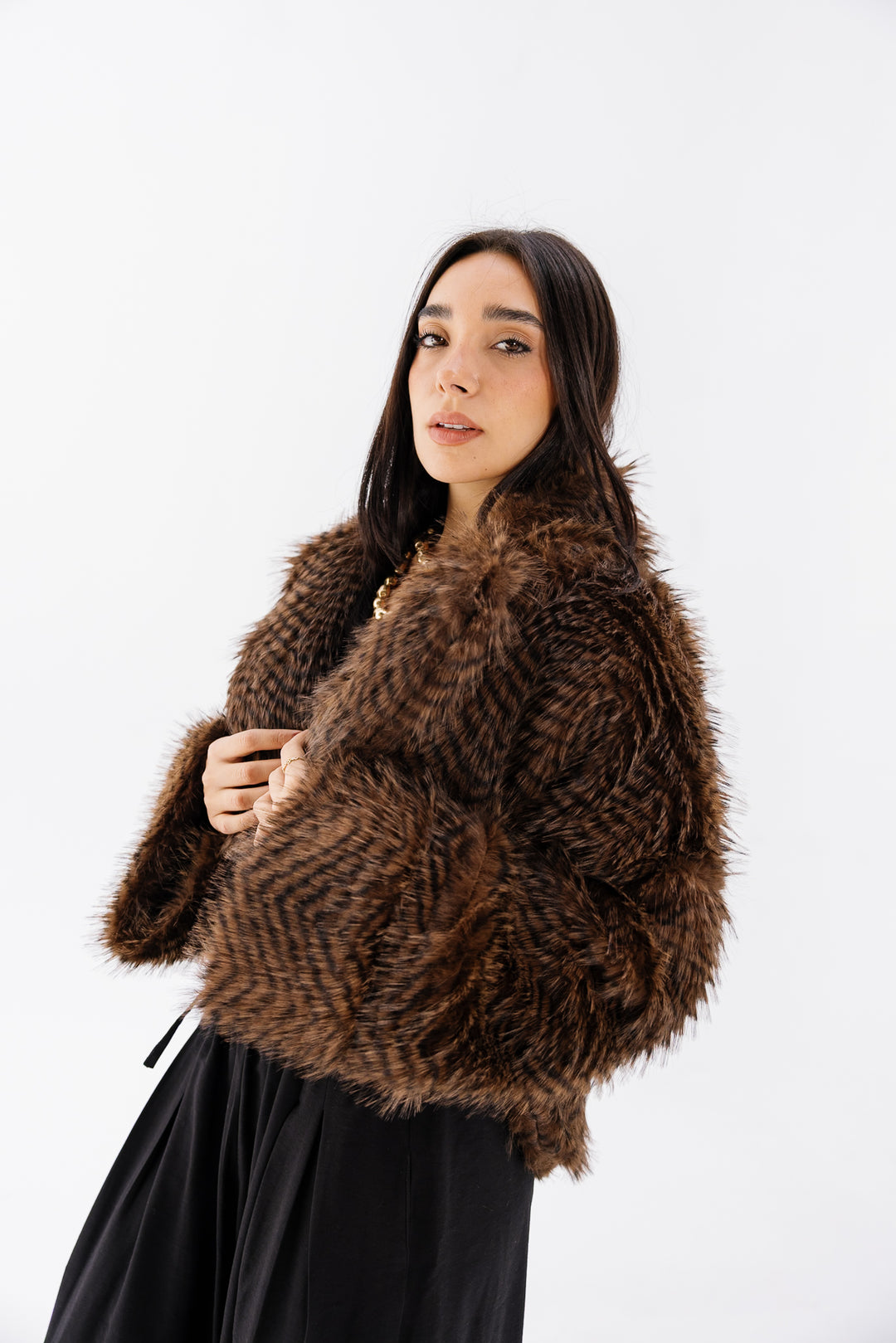 Plush Fur Jacket - Brown (Premium Edition)